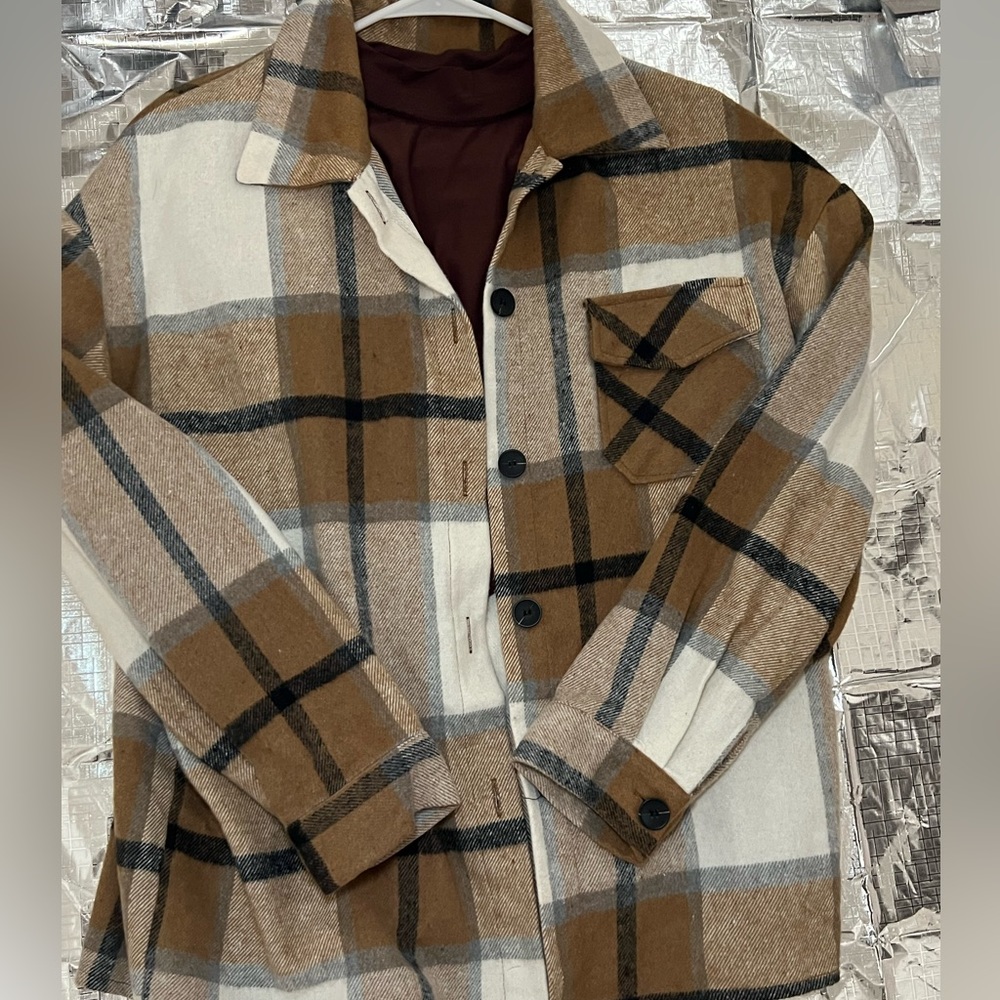 Fashion flannel button jacket